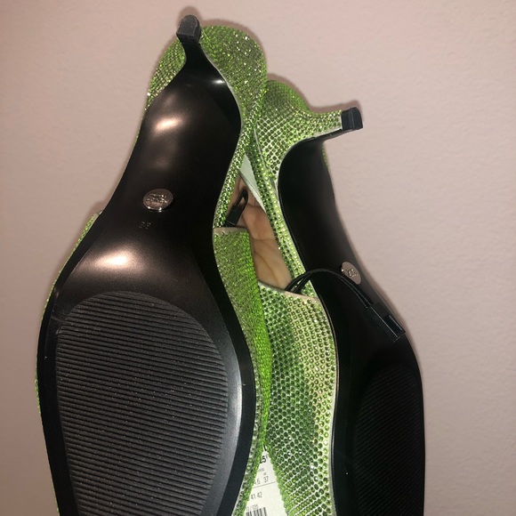 Apple green sparkly rhinestone Zara kitten heels - Picture 11 of 11